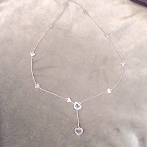 Tiffany & CO retired Elsa Peretti Open Heart Lariat Necklace in Sterling Silver